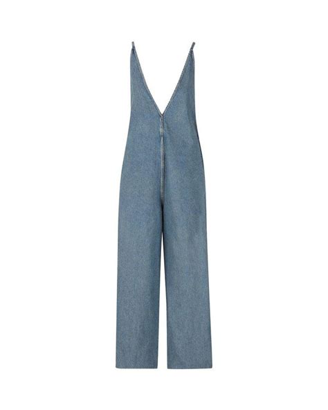 Prada triangle denim overalls